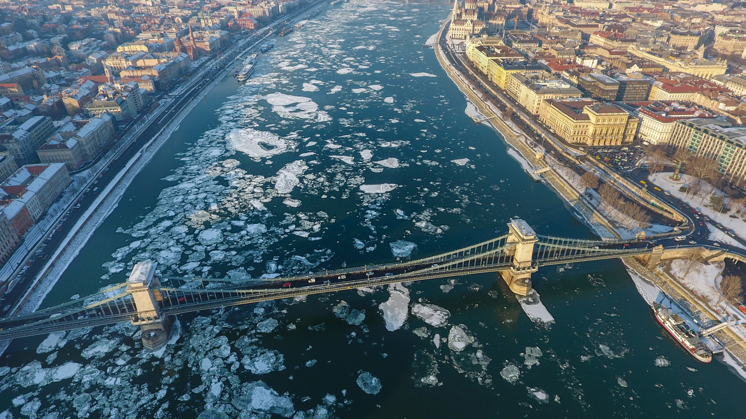 Iced Danube in Budapest