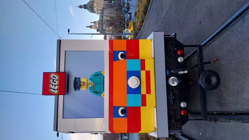 LEGO tram in Budapest's Deák Square