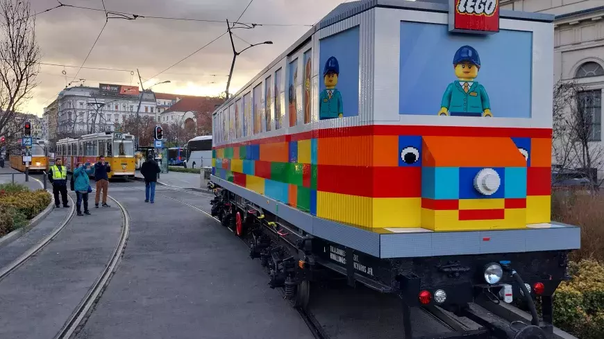 LEGO tram in Budapest's Deák Square