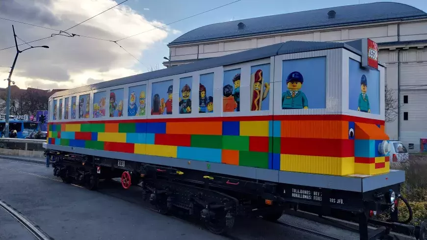 LEGO tram in Budapest's Deák Square