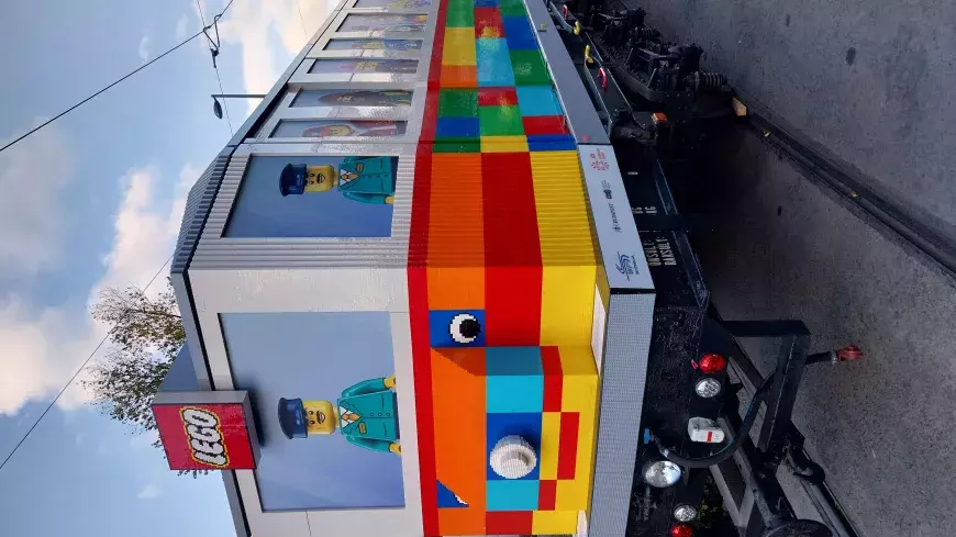 LEGO tram in Budapest's Deák Square